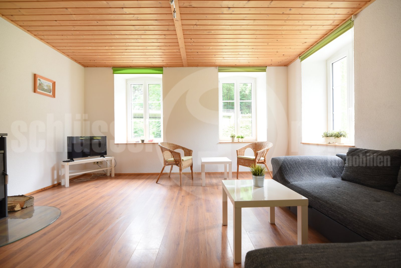 Wohnzimmer mit Kamin - Ferienwohnung 4 Wohnzimmer mit Kamin - Ferienwohnung 4
