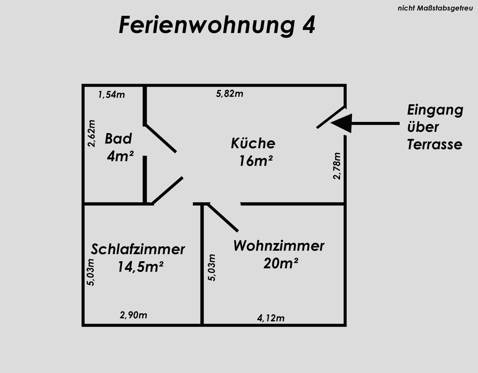 Grundriss Ferienwohnung 4 - nicht maßstabsgerecht! Grundriss Ferienwohnung 4 - nicht maßstabsgerecht!